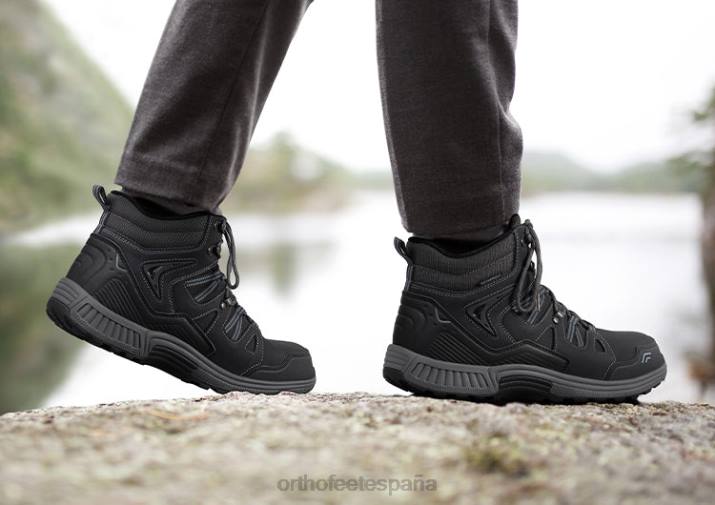ridgewood hombres Orthofeet 00DT149 negro zapatos de senderismo