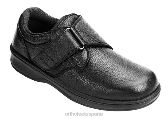 Broadway hombres Orthofeet 00DT175 negro zapatos casuales