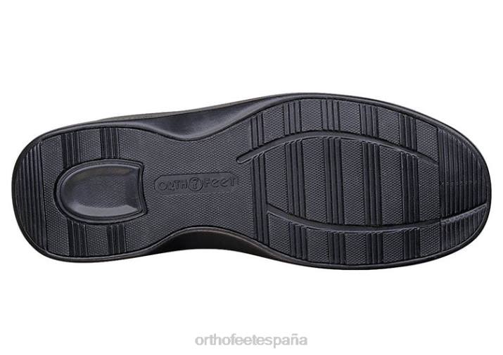 Broadway hombres Orthofeet 00DT175 negro zapatos casuales