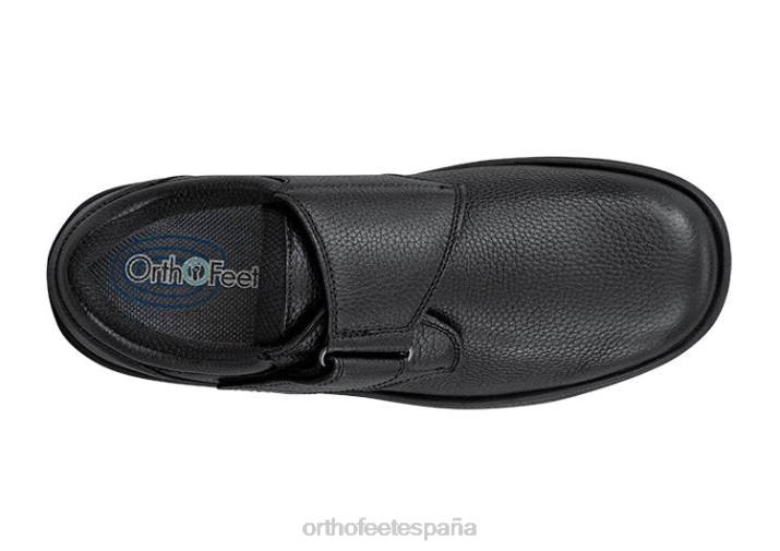 Broadway hombres Orthofeet 00DT175 negro zapatos casuales