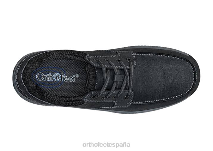 León hombres Orthofeet 00DT165 negro zapatos casuales