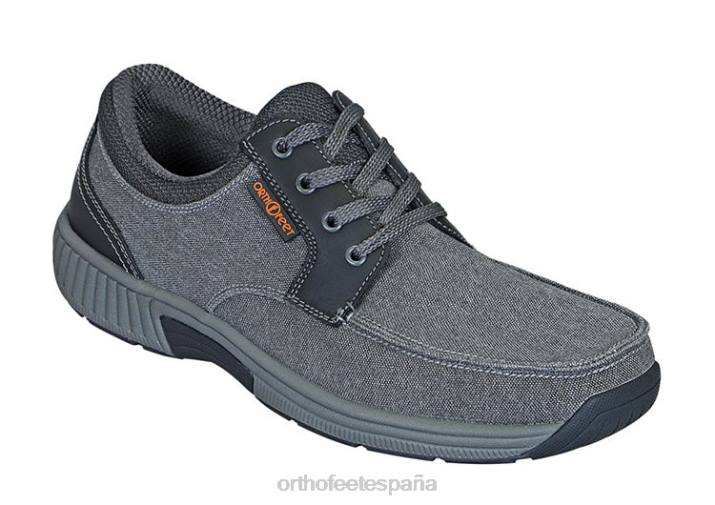 lona de porto hombres Orthofeet 00DT169 gris zapatos casuales