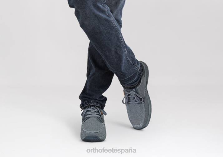 lona de porto hombres Orthofeet 00DT169 gris zapatos casuales