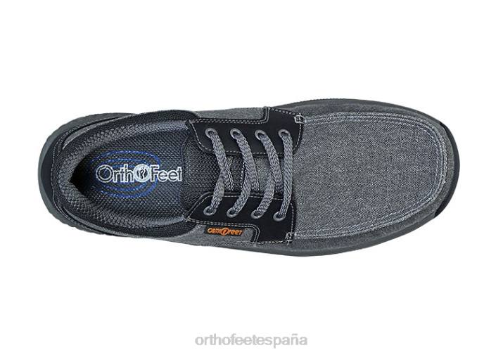 lona de porto hombres Orthofeet 00DT169 gris zapatos casuales