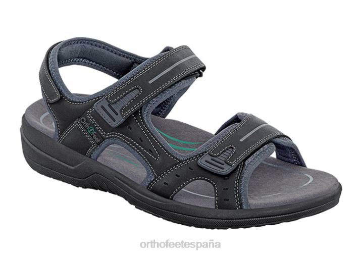 Geminis hombres Orthofeet 00DT120 negro sandalias
