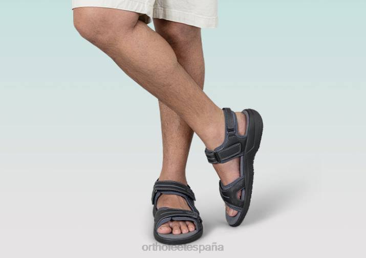 Geminis hombres Orthofeet 00DT120 negro sandalias