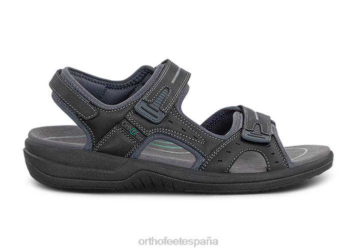 Geminis hombres Orthofeet 00DT120 negro sandalias