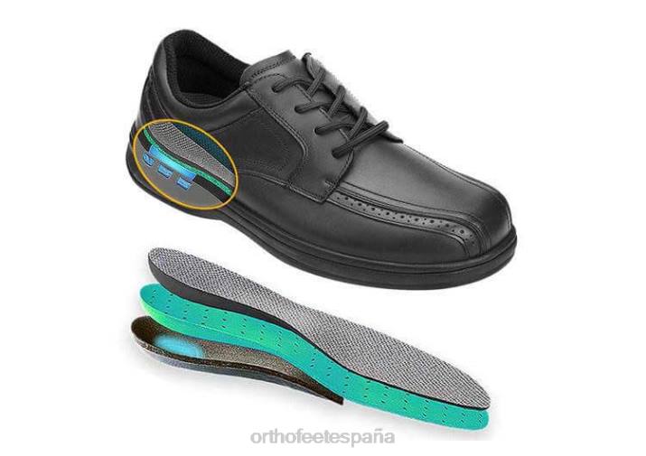 gramo hombres Orthofeet 00DT170 negro Zapatos de vestir