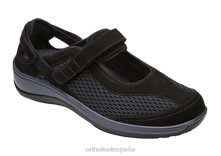 correa de talón sanibel mujer Orthofeet 00DT107 negro zapatos casuales