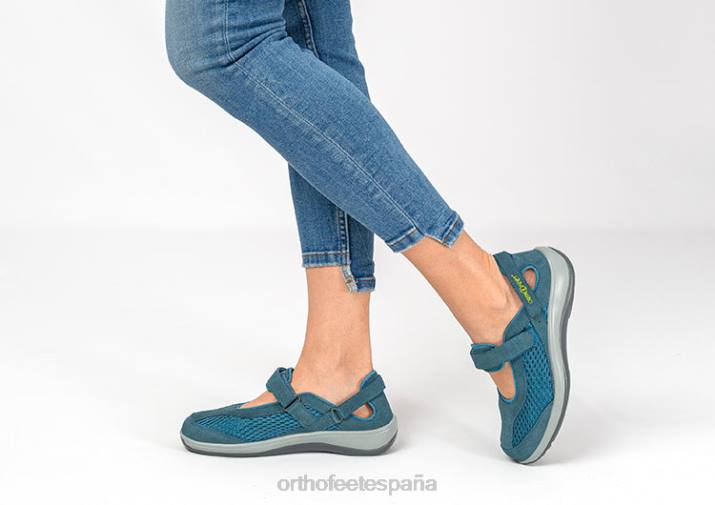 correa de talón sanibel mujer Orthofeet 00DT109 azul zapatos casuales