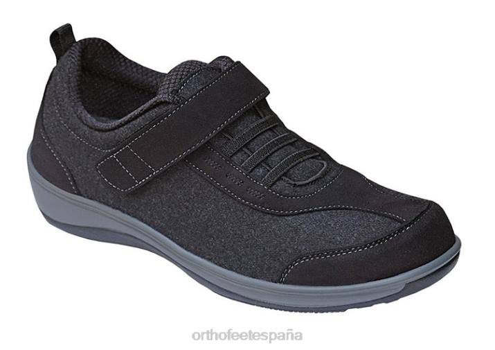 lana de volcán mujer Orthofeet 00DT94 negro zapatos casuales