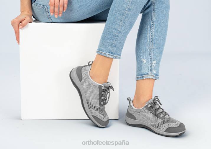punto elástico palma mujer Orthofeet 00DT102 gris zapatos casuales