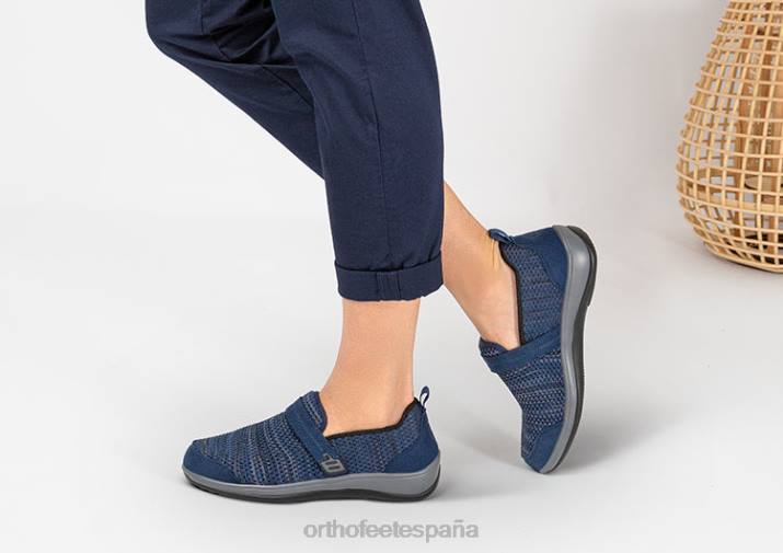 tramo de quincy mujer Orthofeet 00DT105 azul zapatos casuales