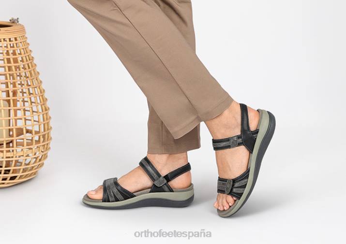 Paloma mujer Orthofeet 00DT12 negro sandalias