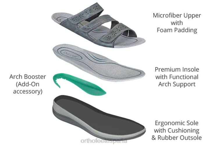 Sáhara mujer Orthofeet 00DT21 gris sandalias