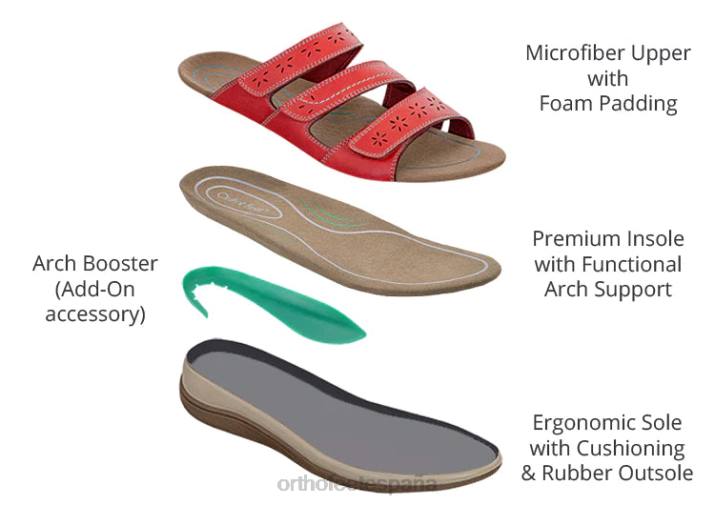 Sáhara mujer Orthofeet 00DT23 rojo sandalias