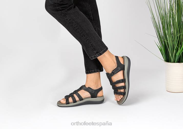 amalfi mujer Orthofeet 00DT10 negro sandalias