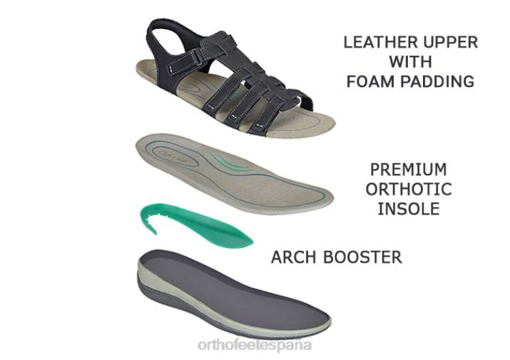 amalfi mujer Orthofeet 00DT10 negro sandalias