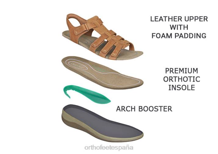 amalfi mujer Orthofeet 00DT9 camello sandalias