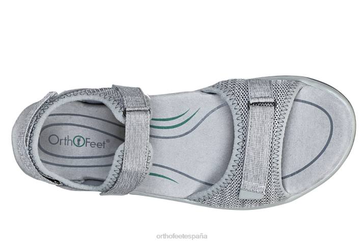 calipso mujer Orthofeet 00DT20 gris sandalias