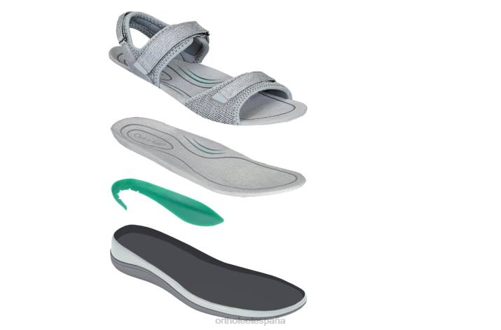 calipso mujer Orthofeet 00DT20 gris sandalias