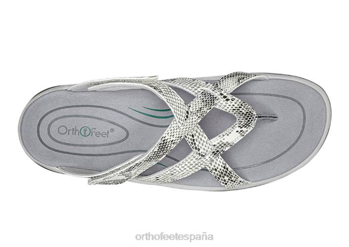 clio mujer Orthofeet 00DT28 serpiente blanca sandalias