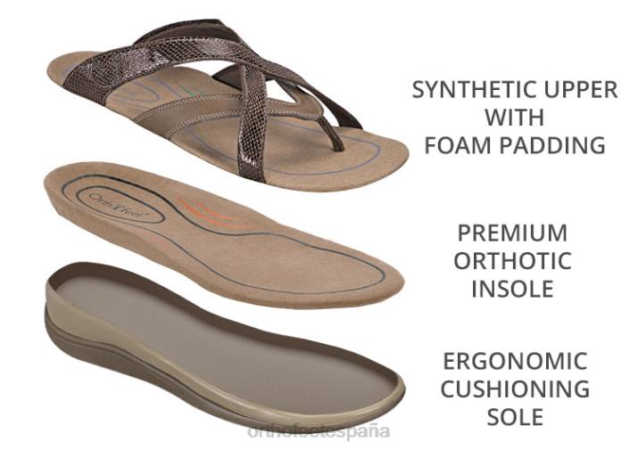 clio mujer Orthofeet 00DT29 marrón sandalias