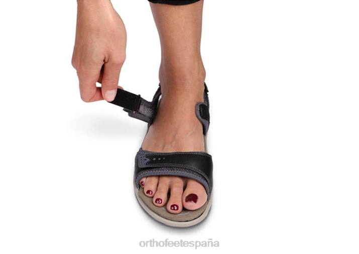 correa bidireccional malibu mujer Orthofeet 00DT16 negro sandalias
