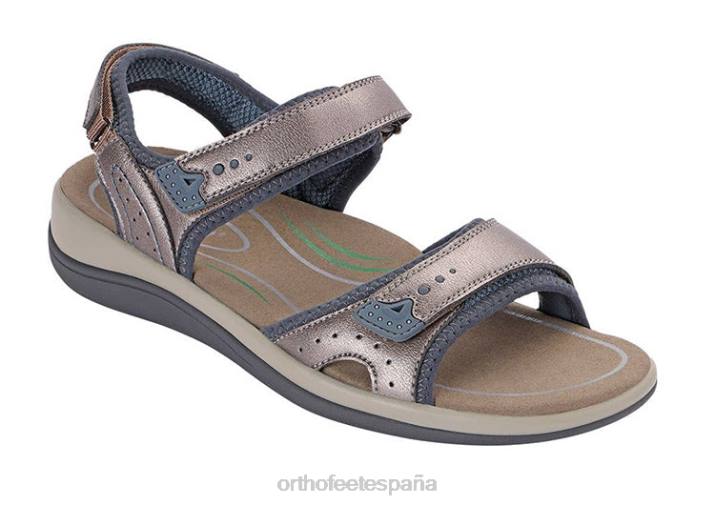 correa bidireccional malibu mujer Orthofeet 00DT17 estaño sandalias