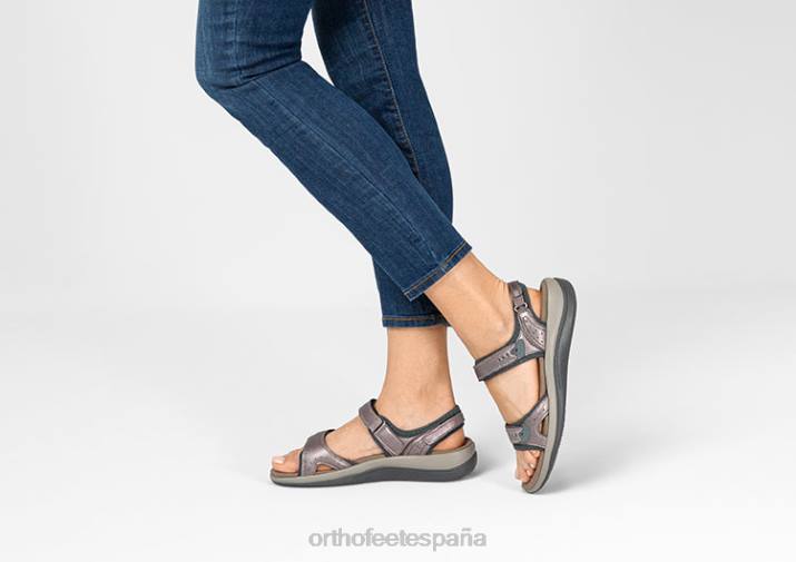 correa bidireccional malibu mujer Orthofeet 00DT17 estaño sandalias