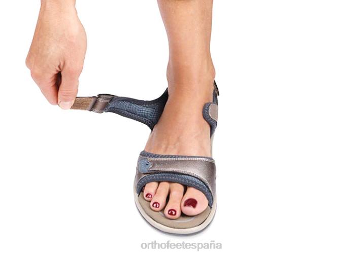 correa bidireccional malibu mujer Orthofeet 00DT17 estaño sandalias