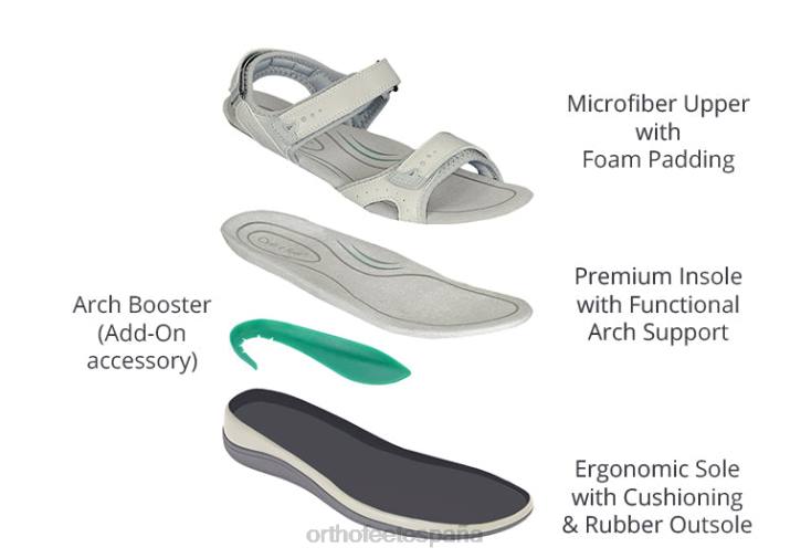 correa bidireccional malibu mujer Orthofeet 00DT18 hueso sandalias