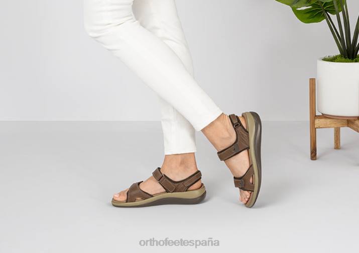 correa bidireccional malibu mujer Orthofeet 00DT19 marrón sandalias