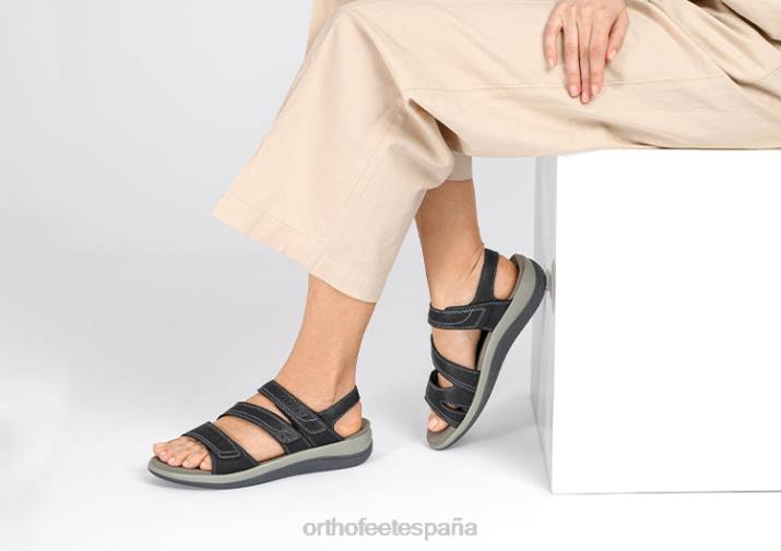 correa bidireccional naxos mujer Orthofeet 00DT15 negro sandalias
