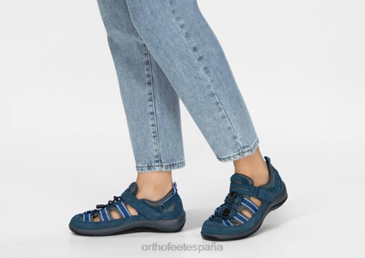 correa de tacón de nápoles mujer Orthofeet 00DT35 azul sandalias