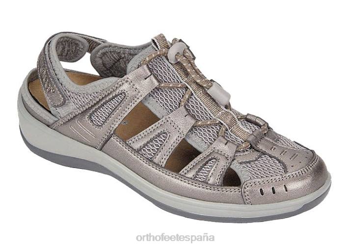 correa de talón verona mujer Orthofeet 00DT36 estaño sandalias
