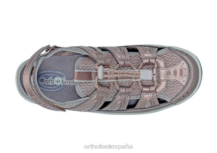 correa de talón verona mujer Orthofeet 00DT36 estaño sandalias