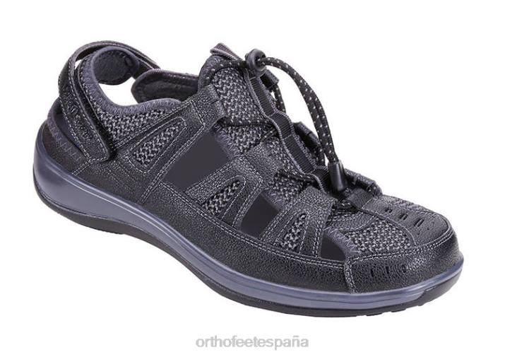correa de talón verona mujer Orthofeet 00DT37 negro sandalias