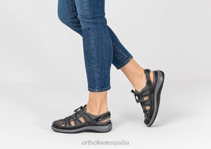 correa de talón verona mujer Orthofeet 00DT37 negro sandalias