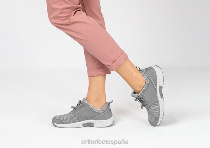 francis sin corbata mujer Orthofeet 00DT56 gris zapatillas